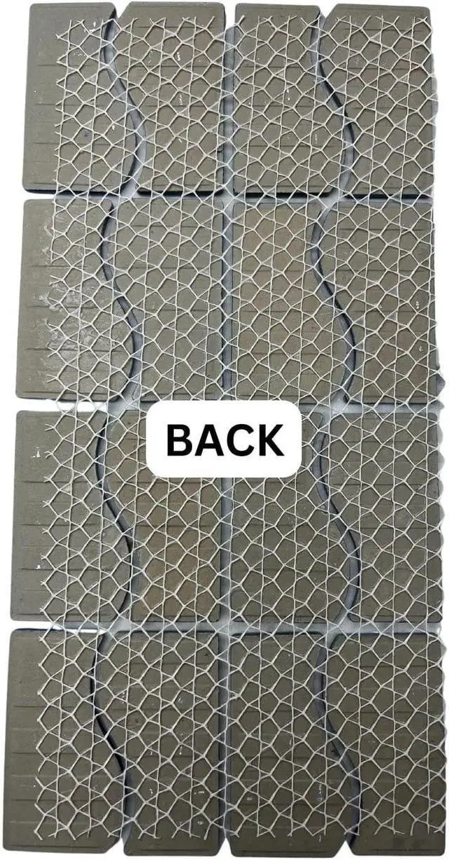 Alt view image 5 of 5 - Marble Blue Wavy Glossy Porcelain Lineup Border Pool Wall Tile on 6x12 Mesh for Easy Installation, for Bathroom Wall, Backsplash (5 Pieces)