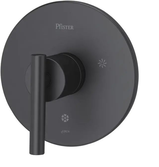 Main image of R89-1NCB, Contempra Single Handle Pressure Balanced Valve Trim Only with Metal Lever, Matte Black | Valve sold separately, 1-hole installation, ADA/ANSI A117.1 compliant, Ceramic disc valve, Tub and s