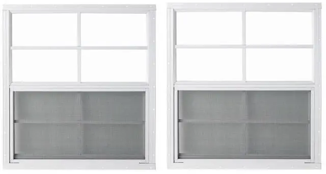 Main image of Shed Window 24x27 Flush - Vertical Slider with Bug Screen (White (2 Pack))