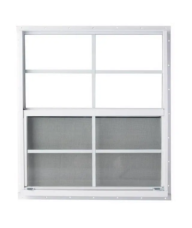 Alt view image 2 of 4 - Shed Window 24x27 Flush - Vertical Slider with Bug Screen (White (2 Pack))