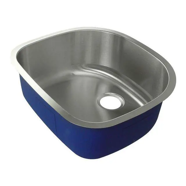 Alt view image 2 of 6 - MUSB24219 Meridian 23 5/8-in x 21-in x 9-in D-Shape Single Basin Undermount Stainless Steel Kitchen Sink