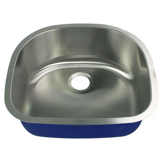 Alt view image 3 of 6 - MUSB24219 Meridian 23 5/8-in x 21-in x 9-in D-Shape Single Basin Undermount Stainless Steel Kitchen Sink