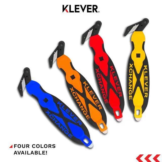 Alt view image 4 of 6 - XChange Box Cutter, Kutter Package Opener Wide Cut Head, Ergonomic Soft Touch Handle Utility Knife, Cuts Thicker Substrates, Boxes, Film, Tape and More, Orange, 10 Pack (KCJ-XC-30G)