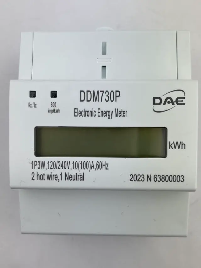 Alt view image 6 of 6 - DDM730P, RS485, 120/240V kWh Meter, 100 Amp, 1P3W (2 hot Wire, 1 Neutral), Pass Through