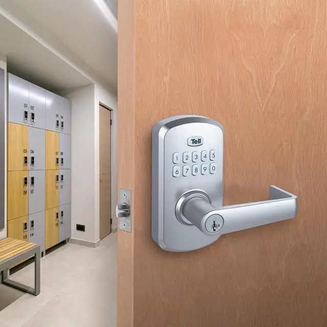 Alt view image 4 of 5 - Commercial Electronic Keypad Lock with Cortland Lever Satin Chrome