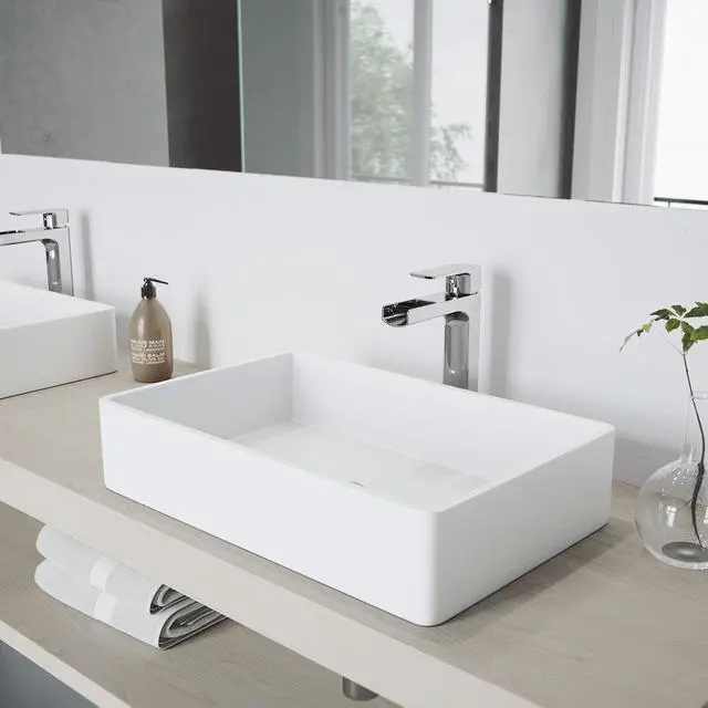 Alt view image 4 of 6 - Amada Waterfall Single-Handle Single-Hole Mount Vessel Bathroom Sink Faucet, 10-Inch, Chrome, Modern Design, Solid Brass, 1.2 GPM WaterSense & Ceramic Disc Valve, Corrosion-Resistant