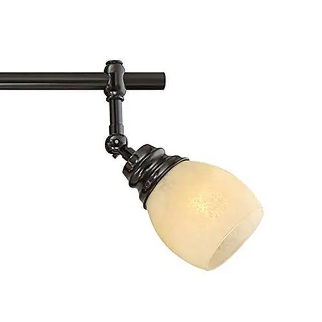 Alt view image 3 of 6 - Elm Park 57 1/2" Wide Bronze 6-Light Fixture Track Light Fixture | 6-Head Ceiling Kit Spot-Light Directional Adjustable Monorail Brown Finish Amber Glass Western Kitchen Bathroom Living Room