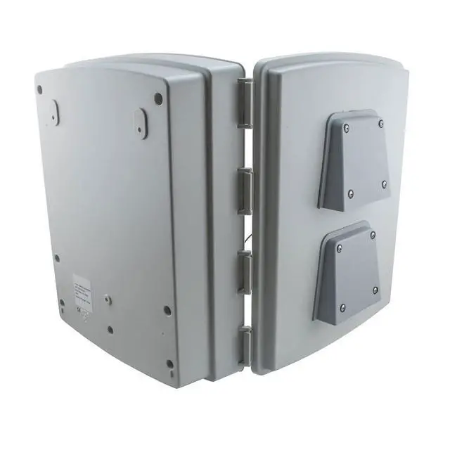 Alt view image 3 of 6 - 14x10x04 ABS Plastic Weatherproof Indoor/Outdoor IP24 NEMA 3R Enclosure, Hook & Loop Mounting, Fan & 120 VAC outlets, Gray
