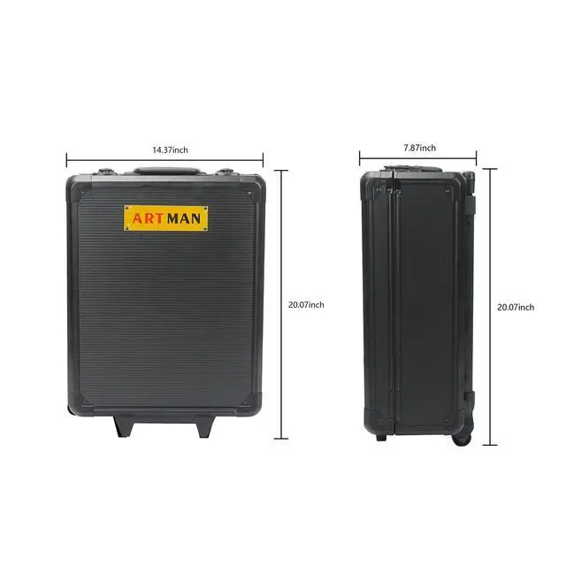 Alt view image 3 of 6 - 899pcs Rolling Tool Box Set with Lock,Rolling Trolley Case Tool Sets, 4 Layer of Tool Sets 90 Piece Tool Kits on Wheel, Wrench Socket Rolling Hand Tool Box Tool Kit for Garage,Repair Kit(Black)