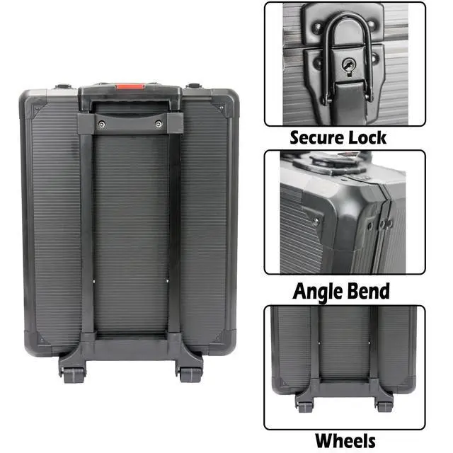 Alt view image 4 of 6 - 899pcs Rolling Tool Box Set with Lock,Rolling Trolley Case Tool Sets, 4 Layer of Tool Sets 90 Piece Tool Kits on Wheel, Wrench Socket Rolling Hand Tool Box Tool Kit for Garage,Repair Kit(Black)