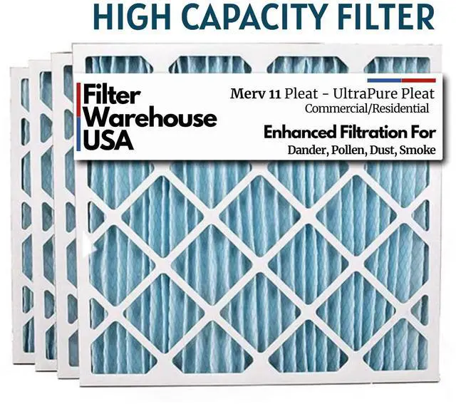 Main image of HIGH-CAPACITY 30x32x2 MERV 11 (4 Pack) Pleated Geothermal AC Furnace Filters