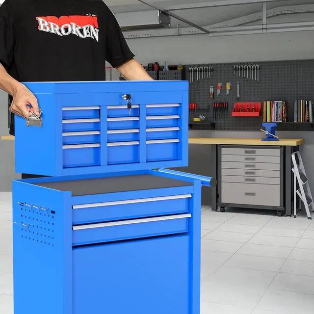 Alt view image 2 of 6 - 8-Drawer High Capacity Rolling Tool Box with Wheels,Rolling Tool Chest with Drawer,Tool Box on 4 Wheels with Lock, Tool Storage Cabinet Removable Portable Box for Garage Warehouse