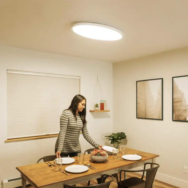 Alt view image 5 of 6 - 32" 50W Slim Oval LED Ceiling Light Fixture, Super Bright 3500 lumens LED Light, Adjustable White Light 2700K/4000K, Ceiling Lamp for Kitchen, Bathroom, Bedroom, Living Room, Laundry Room