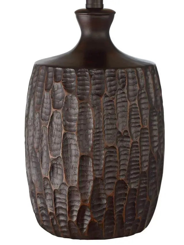 Alt view image 3 of 4 - Lynch 25 1/2" High Table Lamp Country Cottage Rustic Brown Mica Shade | Colors May Vary. Farmhouse Living Room Bedroom Bedside Nightstand House Office Home Reading Family