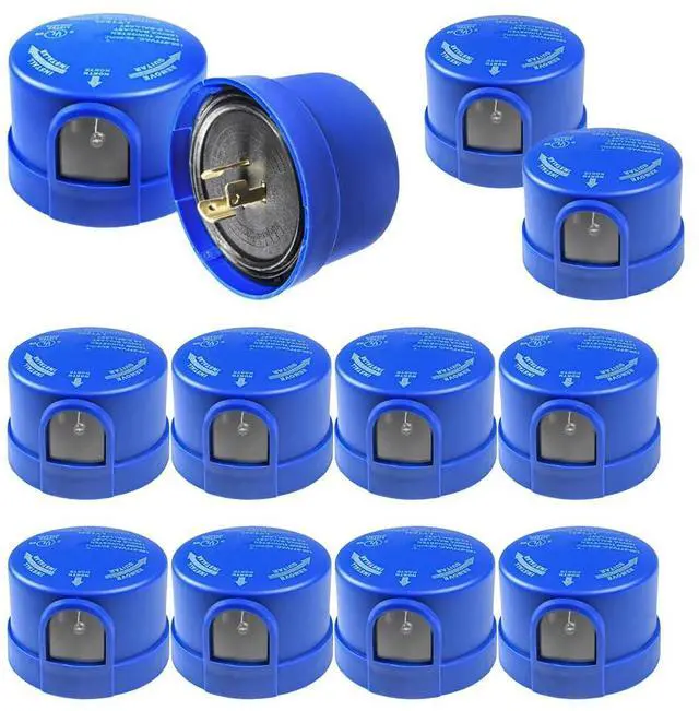 Main image of 12-Pack Photocell Sensor Outdoor Light Switch Dusk to Dawn Photoelectric Control Twist Lock Plug for Led Barn, Door, Street, Parking Lot Lights