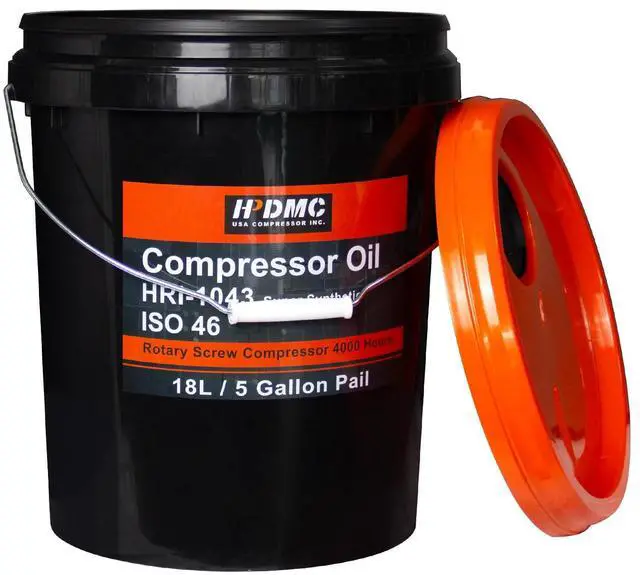 Main image of ISO 46 Grade Synthetic Based Compressor Lubricant Standard 5 Gallon | 4000 Hour Rotary Screw Air Compressor Lubricating Oil Pail Extended Life Oils
