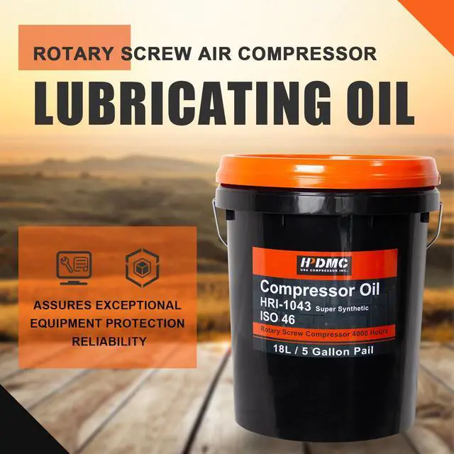 Alt view image 2 of 6 - ISO 46 Grade Synthetic Based Compressor Lubricant Standard 5 Gallon | 4000 Hour Rotary Screw Air Compressor Lubricating Oil Pail Extended Life Oils