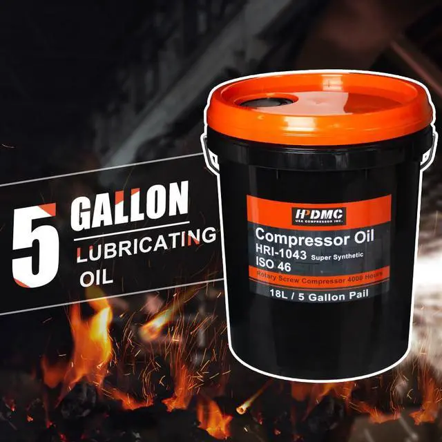 Alt view image 6 of 6 - ISO 46 Grade Synthetic Based Compressor Lubricant Standard 5 Gallon | 4000 Hour Rotary Screw Air Compressor Lubricating Oil Pail Extended Life Oils