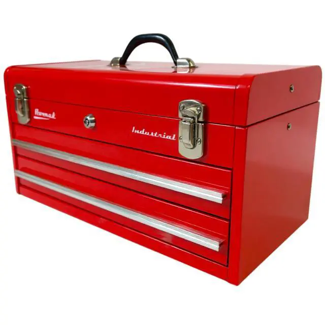 Alt view image 2 of 6 - Industrial 20-Inch 2-Drawer Friction Toolbox, Red Powder Coat, RD00202200