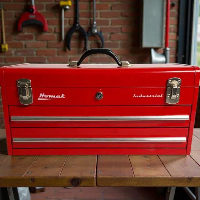 Alt view image 4 of 6 - Industrial 20-Inch 2-Drawer Friction Toolbox, Red Powder Coat, RD00202200