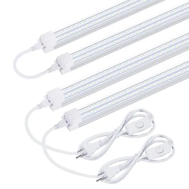 Alt view image 3 of 6 - 120W T8 V Shape Integrated Tube Light,8ft led Shop Light Fixture,4 Row 270 Degree Angle Design, AC85-277V 14400 Lumens 6000K Cold White, Double Side LED Cooler Door Light 10 Pack