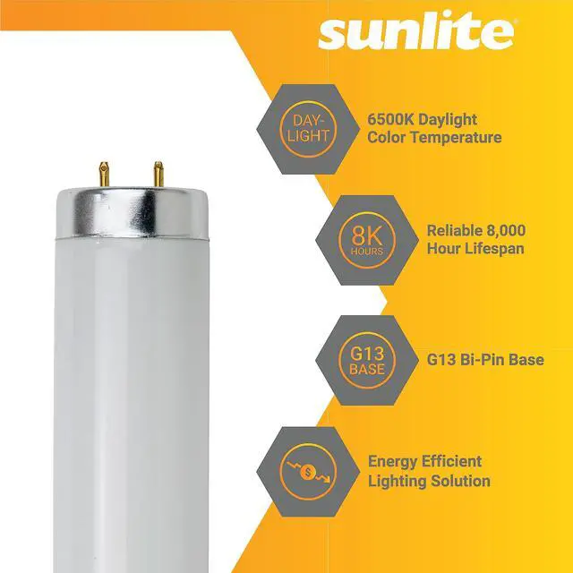 Alt view image 3 of 5 - 30025 F30T12/DL 36-Inch T12 Straight Tube Fluorescent Lamp, 30 Watts, 1750 Lumens, 6500K Daylight, Medium Bi-Pin G13 Base, 30 Pack