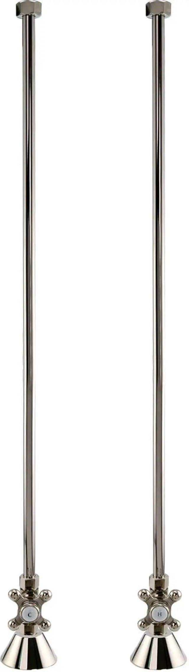 Main image of 156302 Deck Mount Tub Supply Lines with Cross Handle Stops - for Copper Pipe
