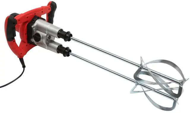 Main image of 2800W Handheld Electric Concrete Mixer, Cement Mixer Dual Paddle, Portable Mortar Mixer 6 Adjustable Speed, Electric Concrete Plaster Grout Paint Mortar Mixer Machine Red