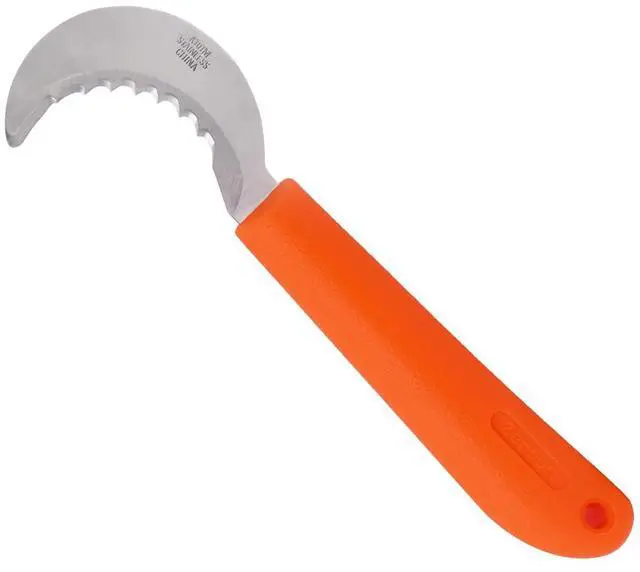 Main image of K101M Mini Harvest Utility Hook Knife, Grape and Melon, 2.5 Inch Stainless Steel Blade, Orange - 12 Pack