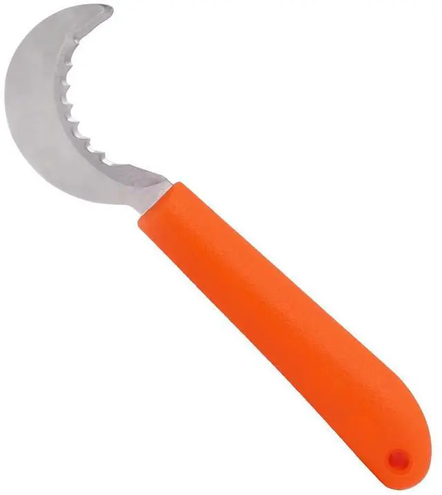 Alt view image 2 of 6 - K101M Mini Harvest Utility Hook Knife, Grape and Melon, 2.5 Inch Stainless Steel Blade, Orange - 12 Pack
