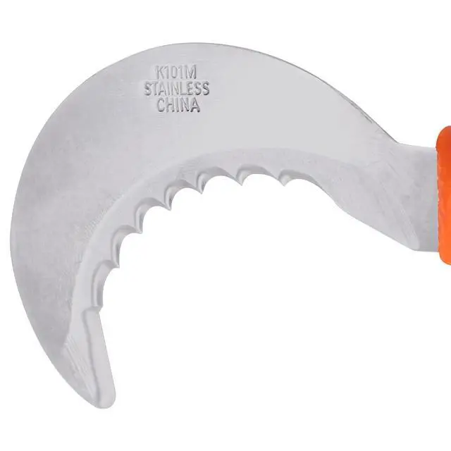 Alt view image 3 of 6 - K101M Mini Harvest Utility Hook Knife, Grape and Melon, 2.5 Inch Stainless Steel Blade, Orange - 12 Pack