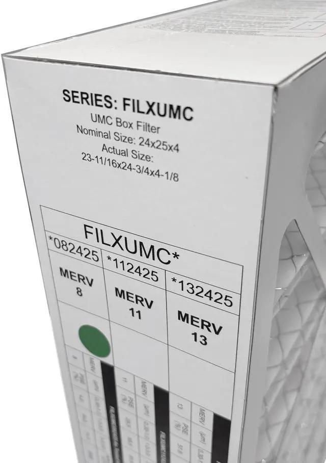Alt view image 4 of 6 - FILXUMC082425-24" x 25" x 4" Pleated Air Filter, MERV 8 replaces old part # FILXXCAR0024 (3-Pack)