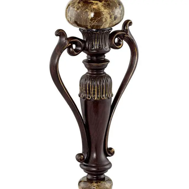 Alt view image 6 of 6 - Amor 26" Tall Table Lamp Alabaster Glass Bronze Brown Accent Cottage | Traditional Flared Vintage Marble Living Room Bedroom House Bedside Nightstand Home Family Champagne Shade