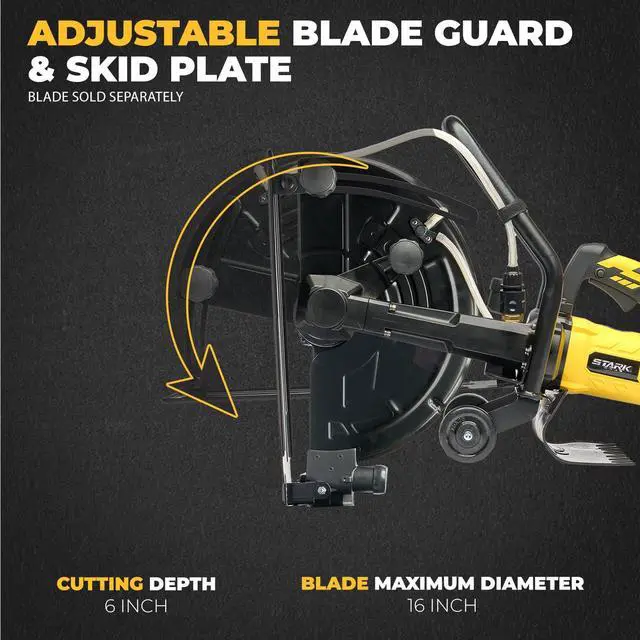 Alt view image 4 of 6 - 3200W Electric 16" Cutter Circular Saw Wet/Dry Concrete Saw Cutter Saw 20AMP Water Line Attachment Included 16" Blade
