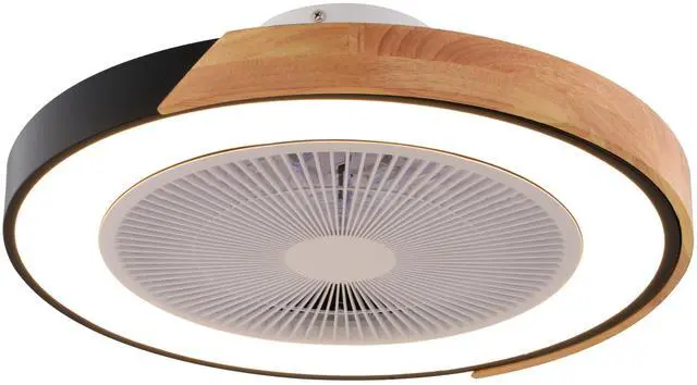 Main image of Everette 20 in. Matte Black Indoor Low Profile Flush Mount Contemporary Ceiling Fan with Clear Blades, Dimmable Integrated LED Light Kit and Remote Control, 6 Speed, Energy Efficient DC Motor