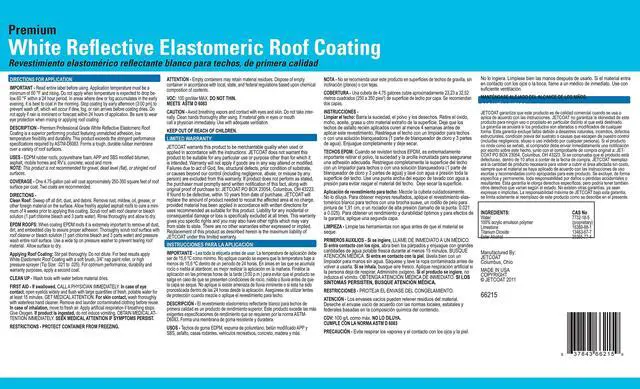 Alt view image 5 of 5 - Cool King Reflective Acrylic Roof Coating, Waterproof Elastomeric Sealant, 5 Gallon, 10 Year Protection (White)
