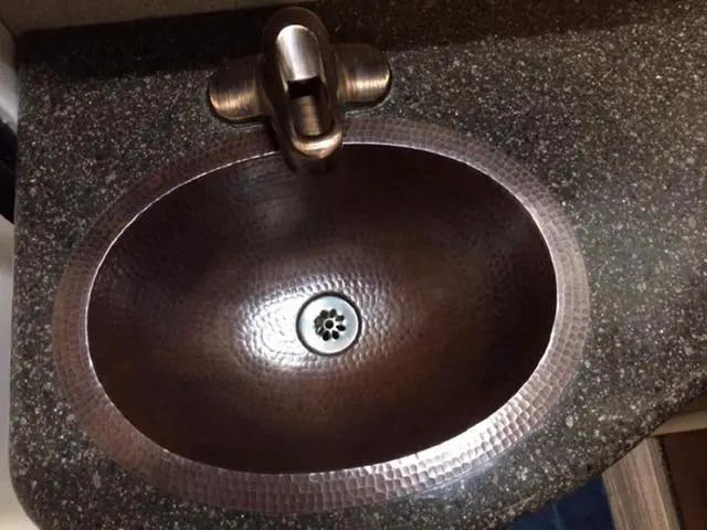 Alt view image 2 of 4 - Simply Copper 16" Rustic Oval Copper Bathroom Sink Dual Mount Installation | Undermount or Drop In