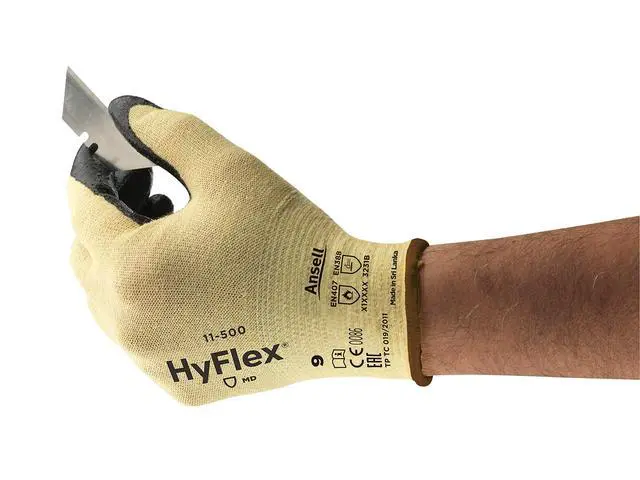 Alt view image 4 of 6 - HyFlex 11-500 Kevlar Glove, Cut Resistant, Black Foam Nitrile Coating, Knit Wrist Cuff, X-Large, Size 10 (Pack of 12)