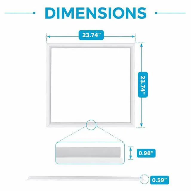 Alt view image 5 of 6 - 2x2 FT Edge-Lit Frame LED Panel Lights,5CCT Selectable 3000K-6500K, 2600/3900/5200LM,20W/30W/40W Switch, Grid Drop Ceiling Lights,0-10V Dimmable,Damp Rated,100-277V,ETL Listed (2 X 2 EDGE - 4 PACK)