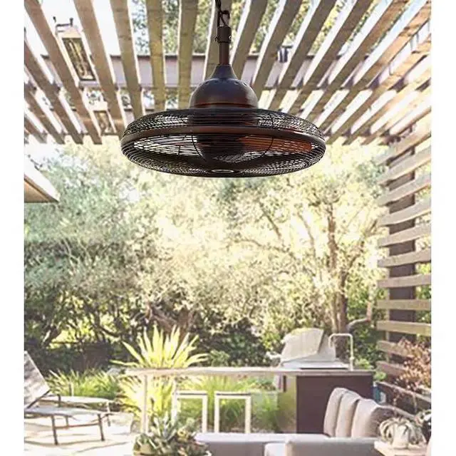 Alt view image 2 of 6 - Valdosta 20 Inch Indoor Outdoor Ceiling Fan for Porch, Gazebo, Pergola, Patio, Oil Rubbed Bronze with Cinnamon Blades