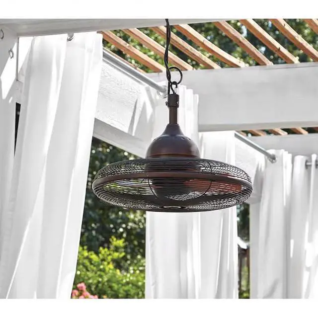 Alt view image 5 of 6 - Valdosta 20 Inch Indoor Outdoor Ceiling Fan for Porch, Gazebo, Pergola, Patio, Oil Rubbed Bronze with Cinnamon Blades
