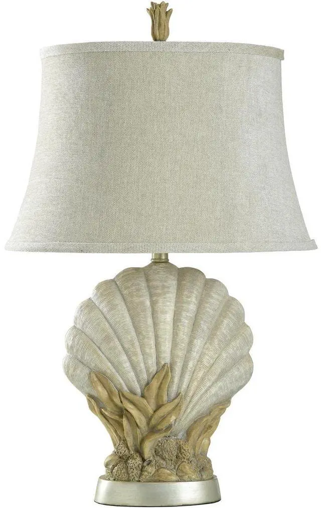 Main image of Avoca Beach Off-White Coastal Shell Table Lamp