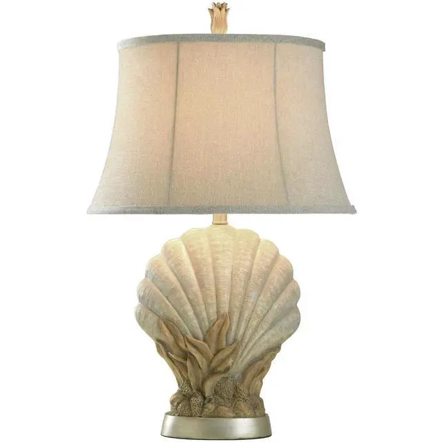 Alt view image 2 of 6 - Avoca Beach Off-White Coastal Shell Table Lamp
