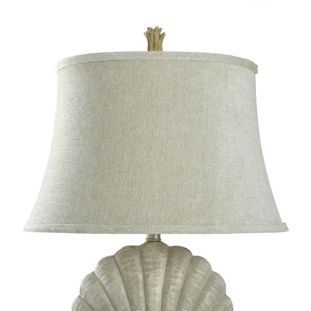 Alt view image 4 of 6 - Avoca Beach Off-White Coastal Shell Table Lamp