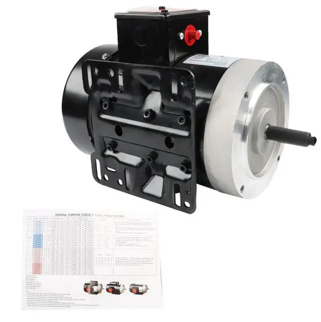 Main image of Universal 1/2 HP Air Compressor Motor Single Phase TEFC 60HZ 56C Frame 1725RPM Black