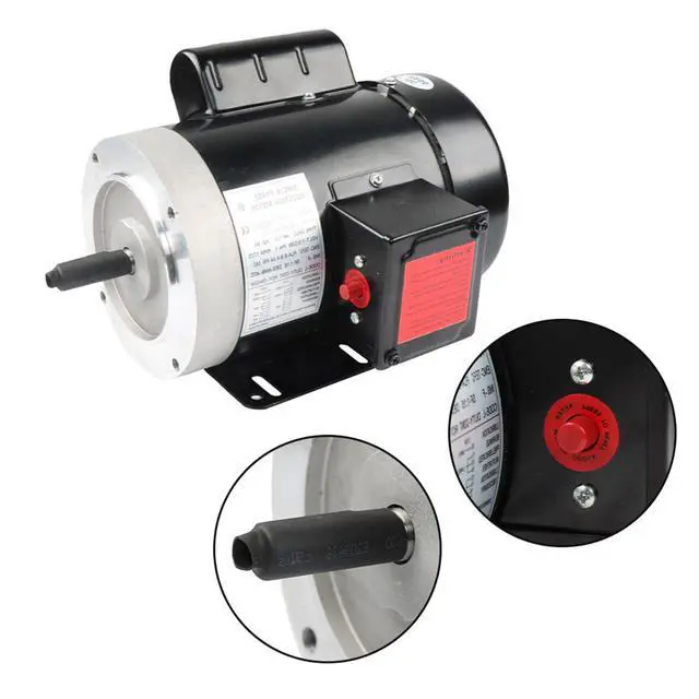 Alt view image 2 of 6 - Universal 1/2 HP Air Compressor Motor Single Phase TEFC 60HZ 56C Frame 1725RPM Black