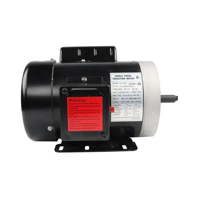 Alt view image 5 of 6 - Universal 1/2 HP Air Compressor Motor Single Phase TEFC 60HZ 56C Frame 1725RPM Black