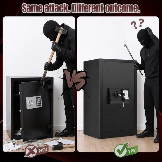 Alt view image 5 of 6 - 7.5 Cuft Large Fireproof Waterproof Home Safes | 1800°F Fire Safe for 35 Mins, 77Lbs Heavy Duty Home Safe Box with Digital Keypad,Sensor LED Light, Removable Shelf