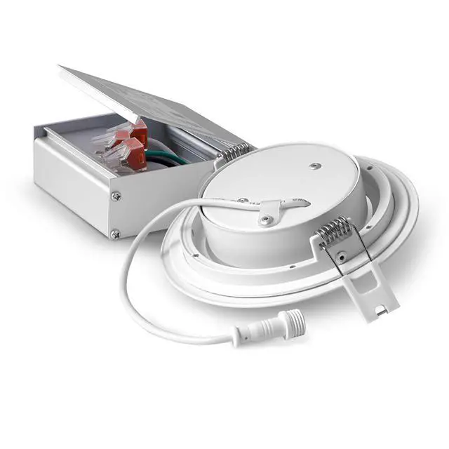 Alt view image 4 of 6 - 4Inch Eyeball Gimbal LED Recessed Light with Junction Box, Ultra Thin Dimmable Swivel Adjustable Downlight, Canless Ceiling Light 10 Watts, 750lm, ETL Listed (3000K Warm White, 24 Pack)