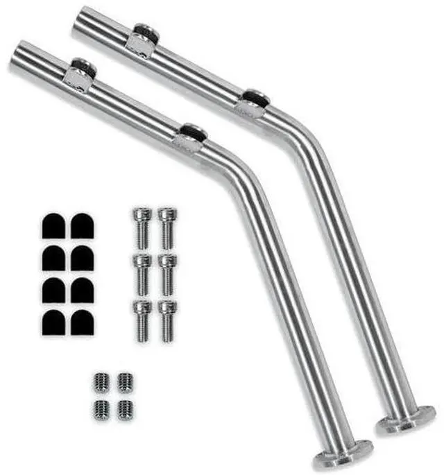 Main image of Sneeze Guard - Buffet Food Guard & Customer Sneeze Shield Support Brackets - 2 Stainless Steel Posts